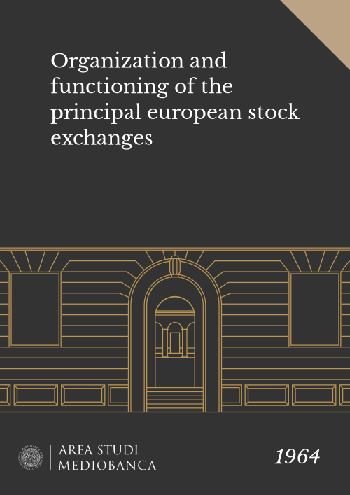 Immagine copertina - Organization and functioning of the principal european stock exchanges