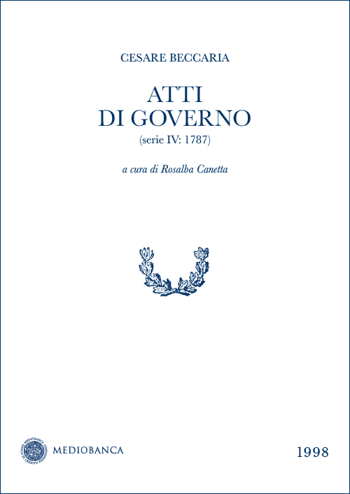 Immagine copertina - Atti di governo (Serie IV: 1787)