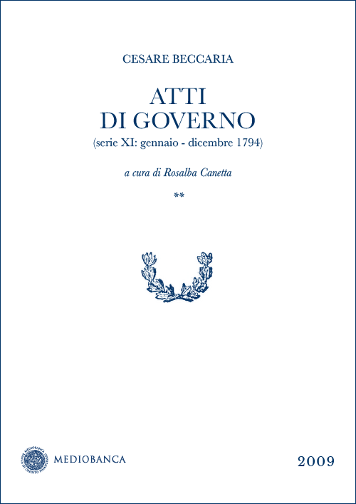 Immagine copertina - Atti di governo (Serie XI: Gennaio - Dicembre 1794)
